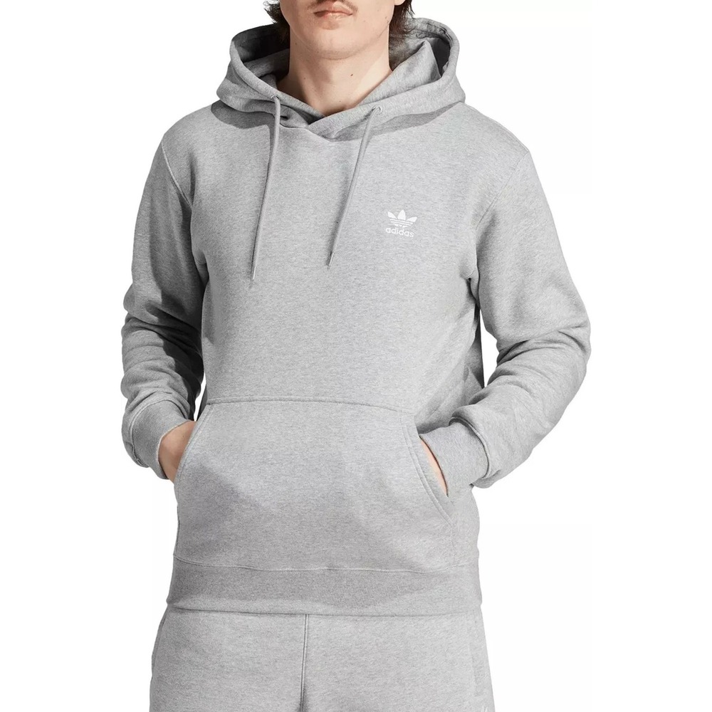 Adidas Originals Essential Hoodie Mens Medium Grey Heather Trefoil IM4525 NEW‎